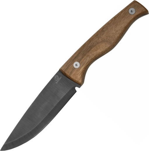 BeaverCraft BSH3 bushcraft kés kékített szénacél pengével, diófa markolat és bőrtok