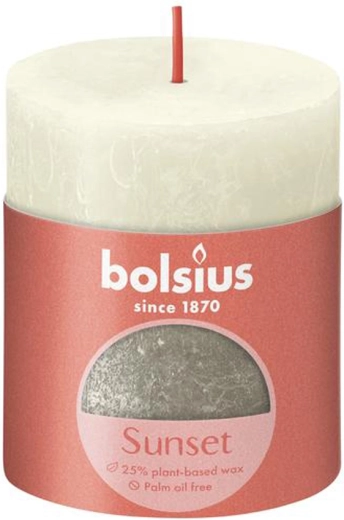 Rusztikus gyertya 80 × 68 mm soft pearl/champagne