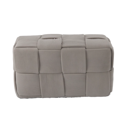 Világosszürke kötött téglalap alakú puff 60 × 32 × 32 cm