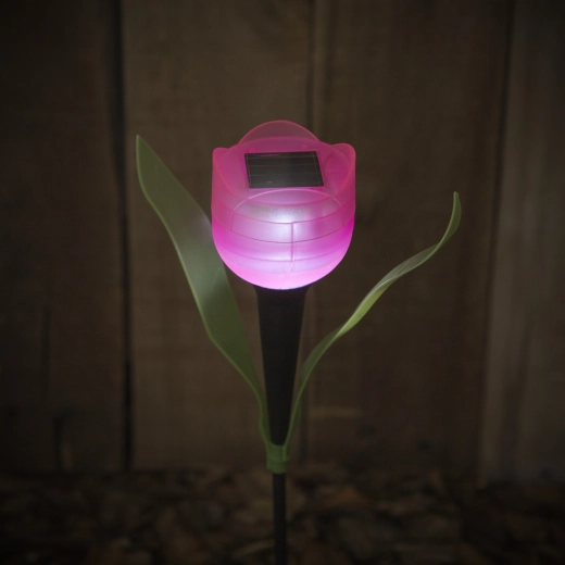 LED-es napelemes kerti lámpa tulipán alakban – 1 darab
