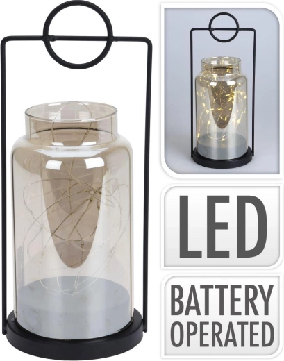 Dekoratív LED lámpa üvegpalackban 25 × 10,5 cm