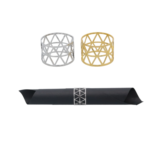 Szalvétagyűrű készlet arany és ezüst színben, 4 db