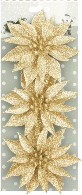 Karácsonyi rózsák arany csillámmal