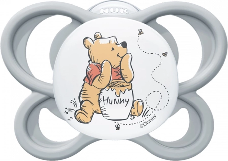 NUK Perfect Match Air DISNEY Micimackó cumi, szilikon, 0–6 hónaposoknak, szürke