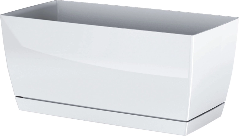 COUBI CASE cserépláda alátéttel, 24 cm, fehér