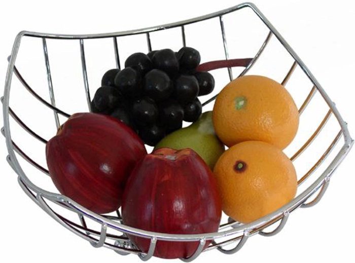 Krómozott fémből készült gyümölcstál 24 × 24 × 10,5 cm