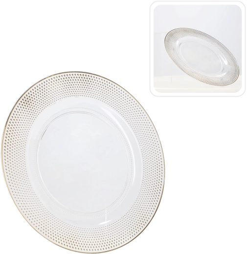 Áttetsző aranyszínű kerek alátéttányér 33 cm (6 db)