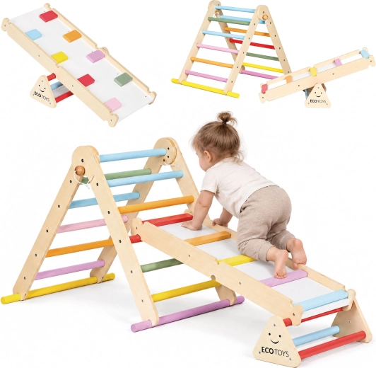 Luna fa Montessori mászóka kétoldalas deszkával, ECOTOYS