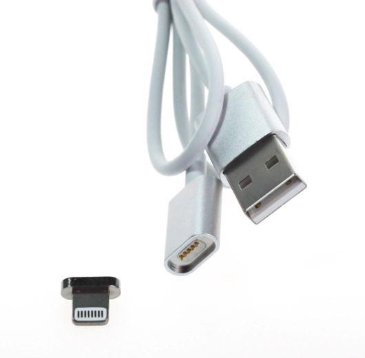 Mágneses MyMax Lightning kábel, ezüst, 1 m