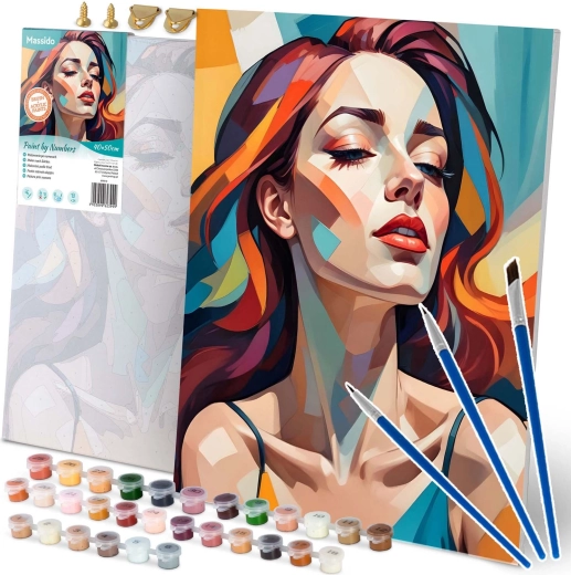 Számozott kifestő 40×50 cm – női portré MASSIDO