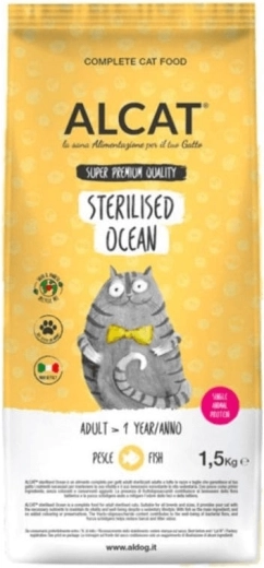 Alcat Sterilised Ocean granulátum ivartalanított macskáknak lazaccal 1,5 kg