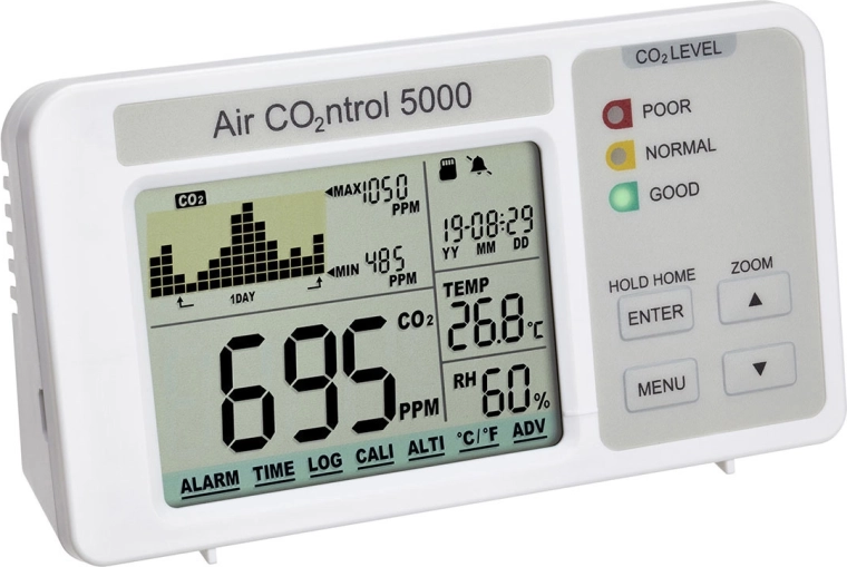 TFA AirCO2ntrol 5000 – CO2-adatrögzítő hőmérséklet- és páratartalom-méréssel