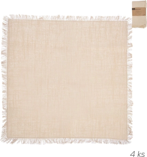 Bézs pamut szalvéták 45 × 45 cm, 4 db-os szett