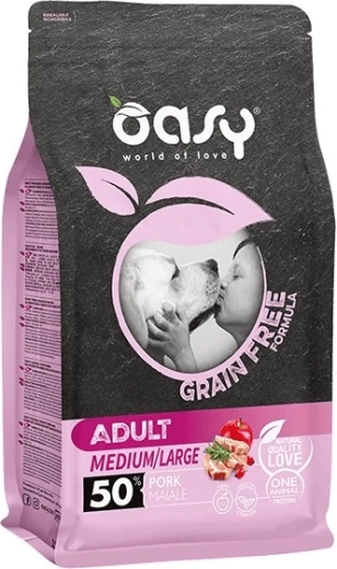 Oasy Grain Free Adult Medium/Large sertéshús 12 kg