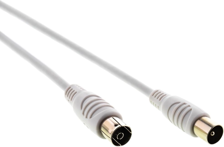 Sencor antennás koaxiális kábel IEC dugó–aljzat 0,8 m, fehér