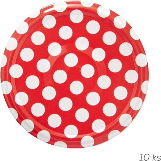 Fém befőttes tető 82 mm pöttyös mintával (10 db)