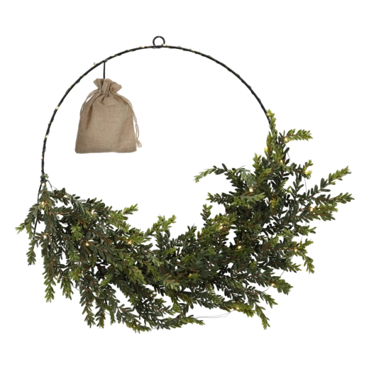 LED-es fenyős karácsonyi koszorú 45 cm