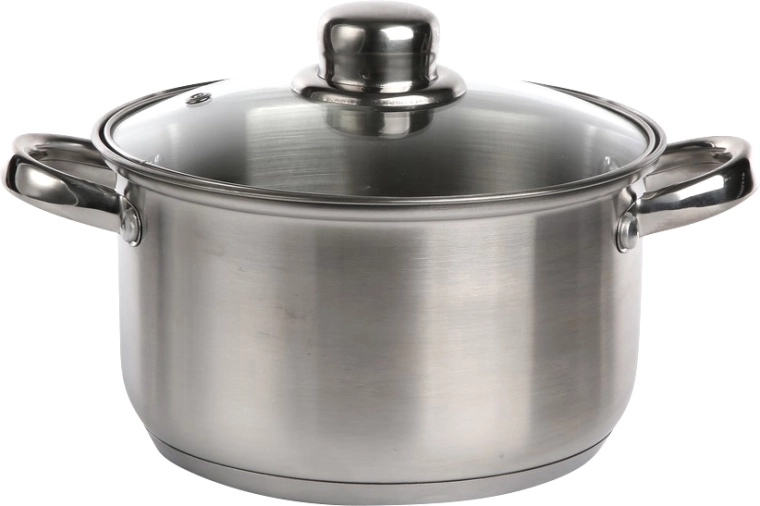 Altom Design Fabio rozsdamentes edény 18 cm, 2,6 l üveg fedővel