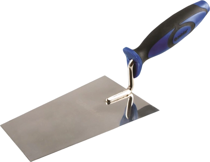 Rozsdamentes kőműveskanál 180 mm gumírozott markolattal