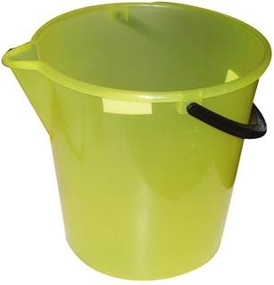 12 l-es vödör mércével és kiöntővel, műanyag, vegyes színek