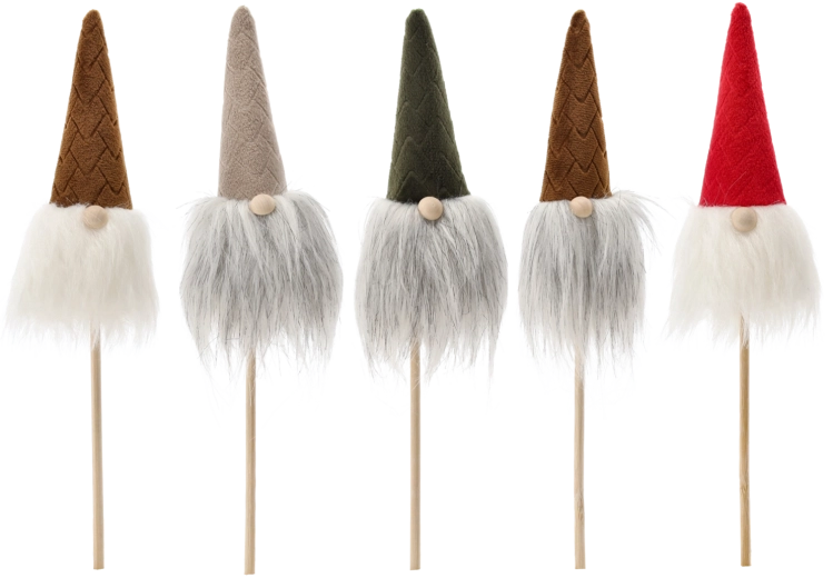 Díszítő karácsonyi manó pálcán, 24 cm