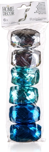 Ajándékszalag Rainbow 10 m, színmix, 6 db