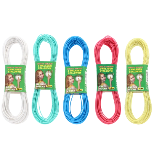 Acélmagos ruhaszárító kötél, 30 m