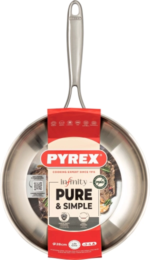 Pyrex Infinity 28 cm-es rozsdamentes serpenyő