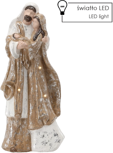 Karácsonyi figura Szent család LED világítással 55 cm