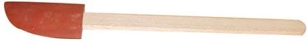 Gumifejű konyhai spatula fa nyéllel, 26 cm, piros
