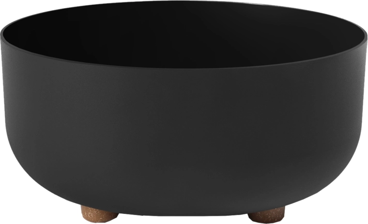 LAMELA Sofia növénytál 30 cm fekete, fa lábakkal