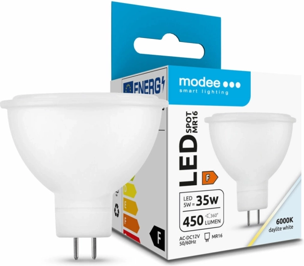 LED izzó GU5.3 MR16 5 W hideg fehér 6000 K Modee Lighting