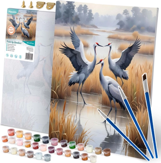 Számozott kifestő 40 × 50 cm – darvak MASSIDO