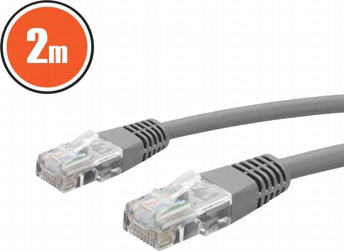 CAT5e UTP hálózati patch kábel, 2 m, szürke