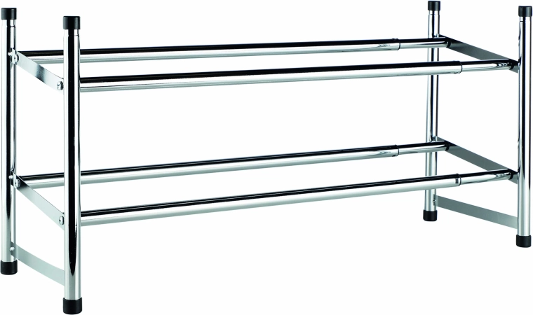 Állítható, kétszintes krómozott acél cipőtartó