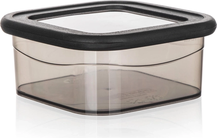 LISSA élelmiszertartó doboz, négyzet alakú, 0,3 l, füstszínű