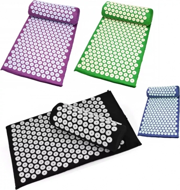 Akupresszúrás szőnyeg párnával – Kék