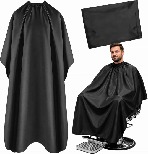 Fekete vízálló fodrász és barber köpeny 140 × 100 cm - 1 db