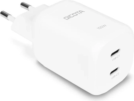GaN töltő 100 W 2× USB-C-vel (EU), fehér