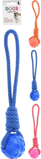 Kutyajáték labda kötéllel 40 × 7 × 7 cm, vegyes színek