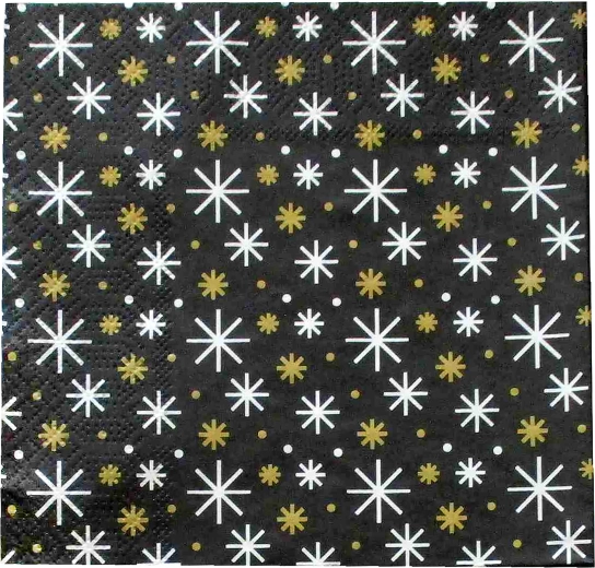 Karácsonyi szalvéták hópelyhes mintával 33 × 33 cm, 3 rétegű - 1 db