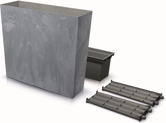 URBI CASE T magas virágláda betonhatással, marengo, 77 cm