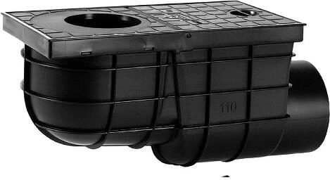Oldalsó tetővíz-gyűjtő DN 110 műanyag fekete