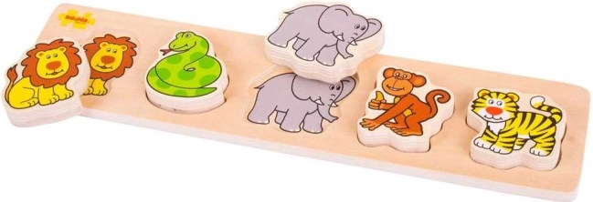 Bigjigs Baby fa szafari puzzle