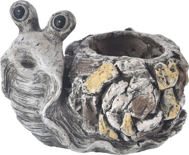 EBI kerámia virágcserép csiga formában, kőhatású 30 × 23 × 23 cm