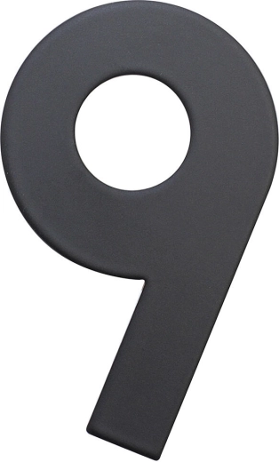 Házszám 9, 75 mm, rozsdamentes acél, matt fekete