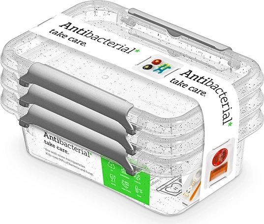 Antibakteriális 3 db-os ételtároló doboz készlet 350 ml