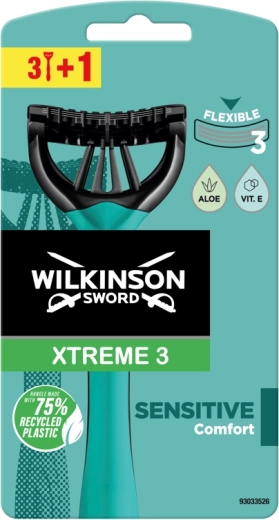 Wilkinson Xtreme 3 Sensitive eldobható borotvák érzékeny bőrre (3+1 db)