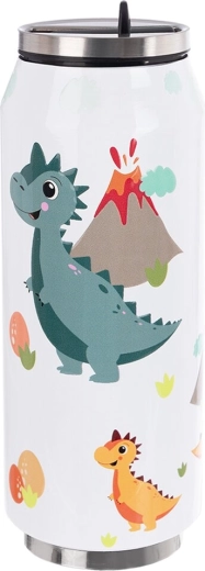 DINO mintás, doboz alakú rozsdamentes acél termosz 400 ml
