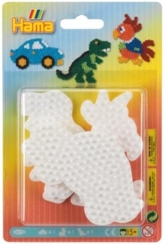 Berakási alaplap vasalható gyöngyökhöz Autó, Papagáj és Dinoszaurusz motívumokkal